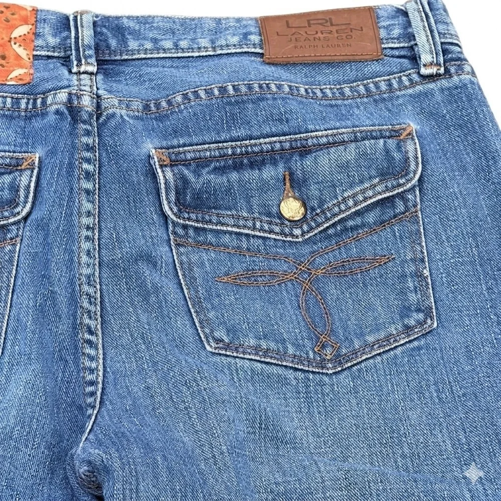 NWOT Lauren Ralph Lauren Colorful Patchwork Flare Jeans - Picture 3 of 8